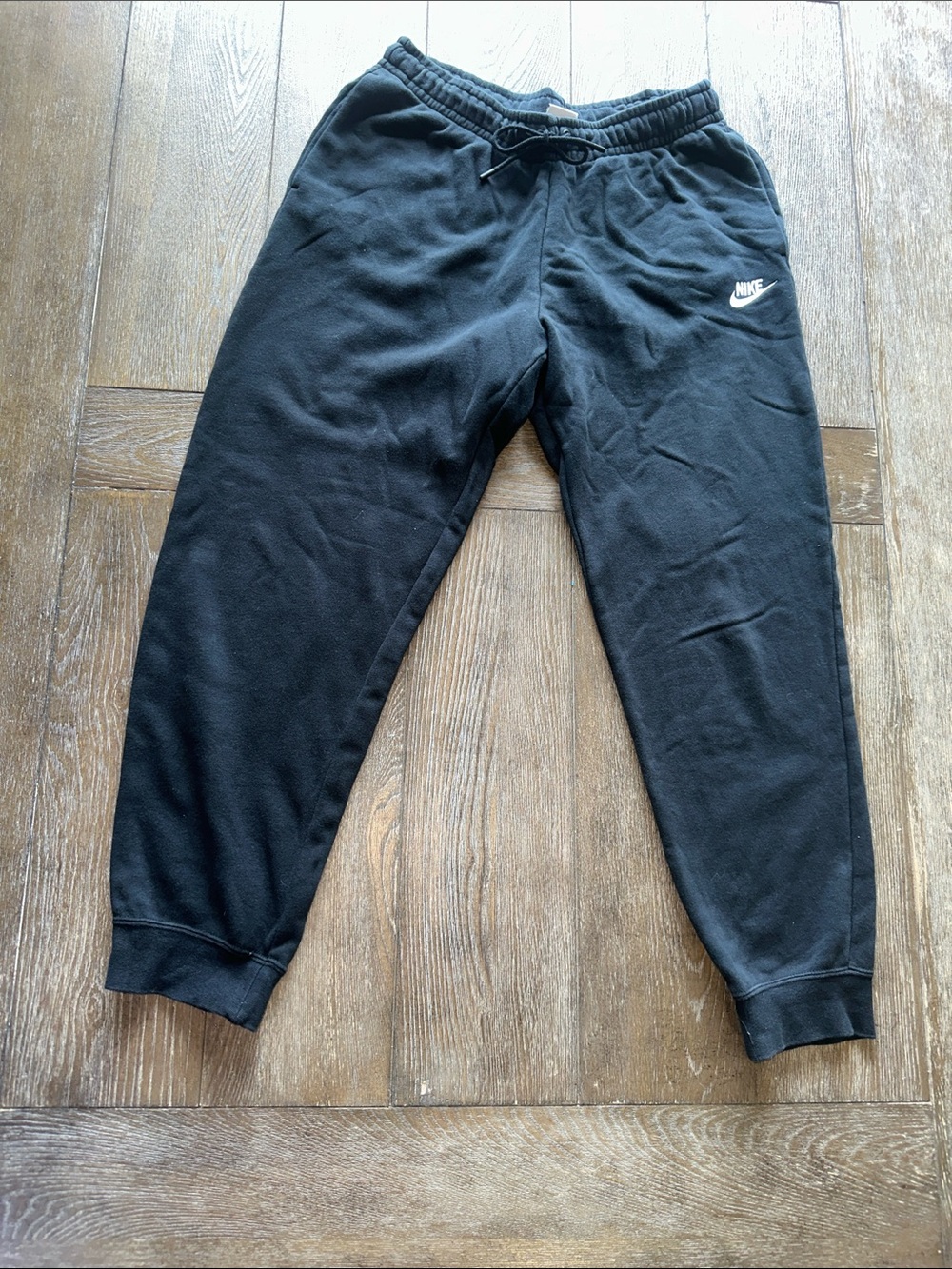 Nike Black Men’s Jogger Sweatpants with White Swoosh Mens Medium